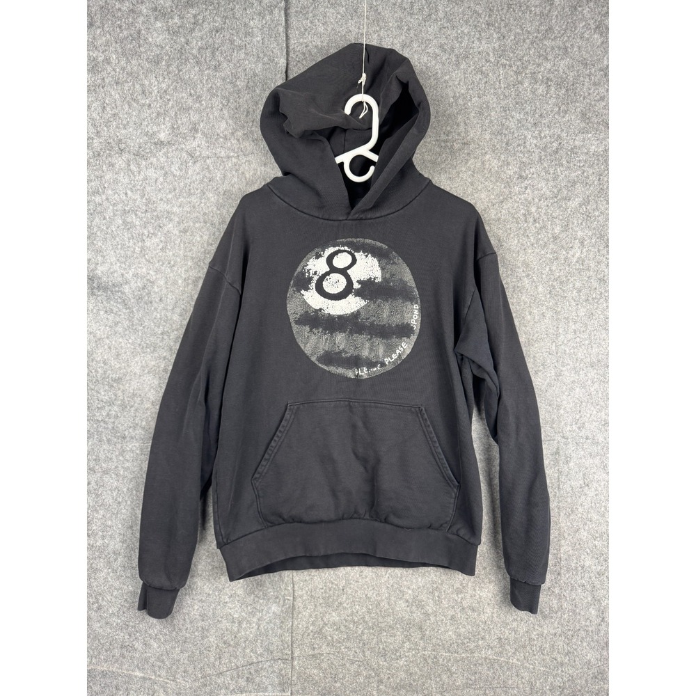 RSVP Gallery Hoodie Mens Medium Y2K Skater Black Magic 8 Ball Graphic Sweatshirt